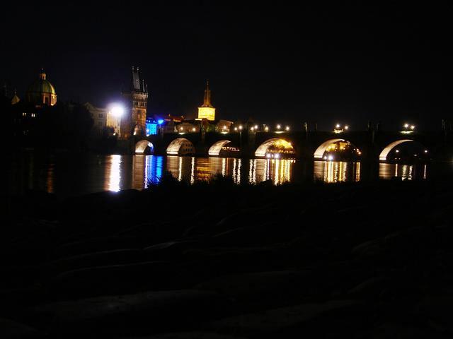 Anna near Vltava River in Prague on Sep 12, 2011