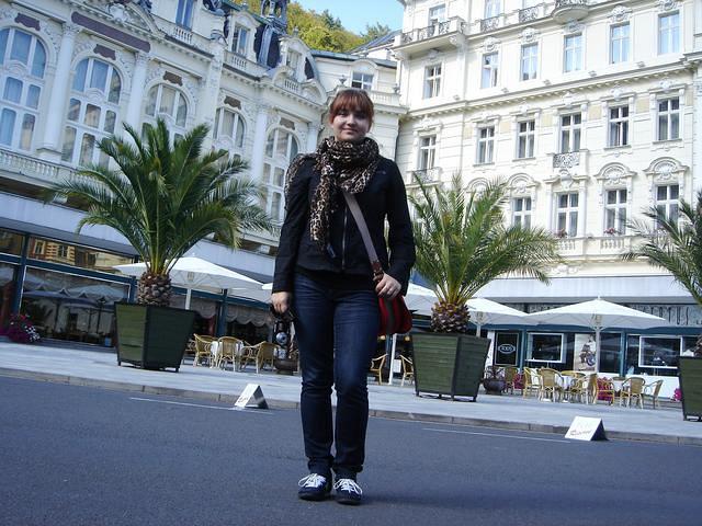 Anna near Grand Hotel Pupp in Karlovy Vary on Sep 16, 2011