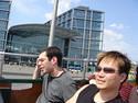 Lenny and Colbert on a Tour Bus Passing by Berlin Hauptbahnhof, June 9, 2007